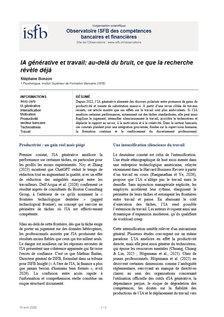 IA générative et travail: au-delà du bruit, ce que la recherche révèle déjà